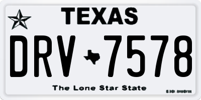 TX license plate DRV7578