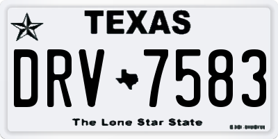 TX license plate DRV7583