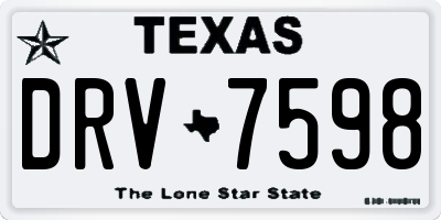 TX license plate DRV7598