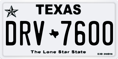 TX license plate DRV7600