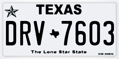 TX license plate DRV7603