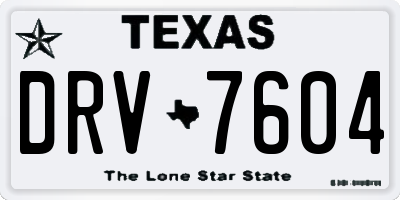 TX license plate DRV7604