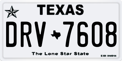 TX license plate DRV7608