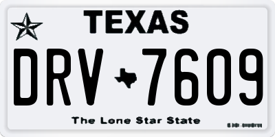 TX license plate DRV7609