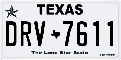 TX license plate DRV7611