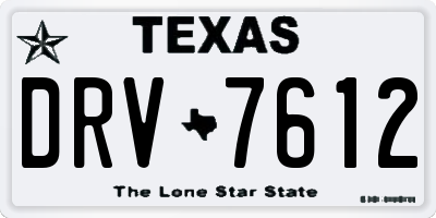 TX license plate DRV7612