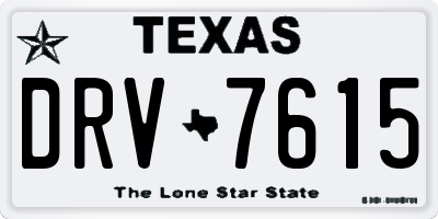 TX license plate DRV7615