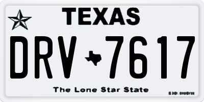 TX license plate DRV7617