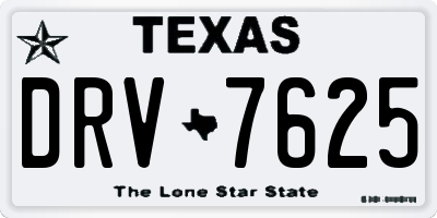 TX license plate DRV7625