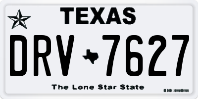 TX license plate DRV7627