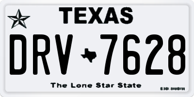 TX license plate DRV7628