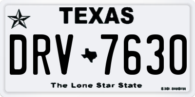 TX license plate DRV7630