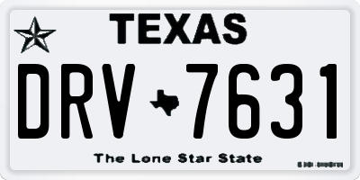 TX license plate DRV7631