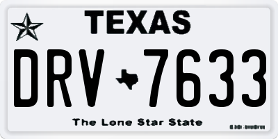 TX license plate DRV7633