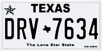 TX license plate DRV7634