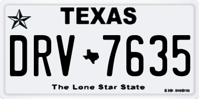 TX license plate DRV7635