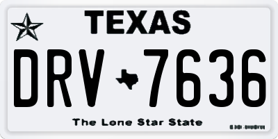 TX license plate DRV7636