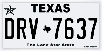 TX license plate DRV7637