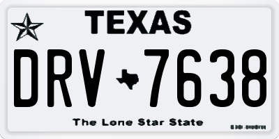 TX license plate DRV7638