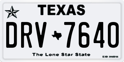 TX license plate DRV7640