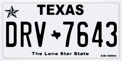 TX license plate DRV7643