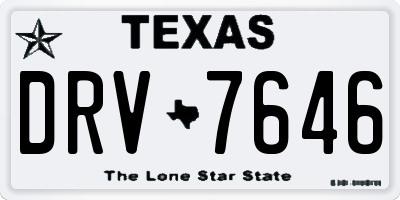 TX license plate DRV7646