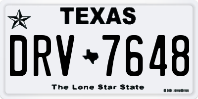 TX license plate DRV7648