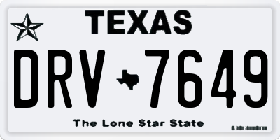 TX license plate DRV7649