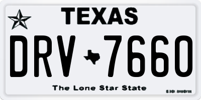 TX license plate DRV7660