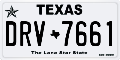 TX license plate DRV7661