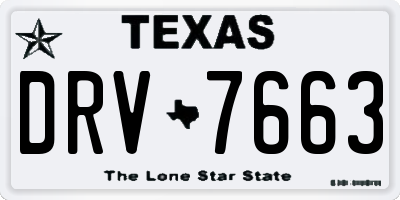 TX license plate DRV7663