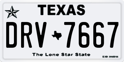 TX license plate DRV7667