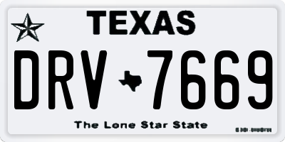 TX license plate DRV7669