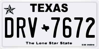 TX license plate DRV7672