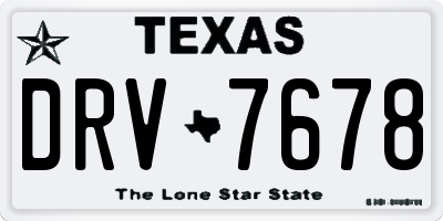 TX license plate DRV7678