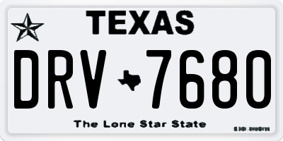 TX license plate DRV7680