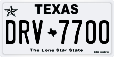 TX license plate DRV7700