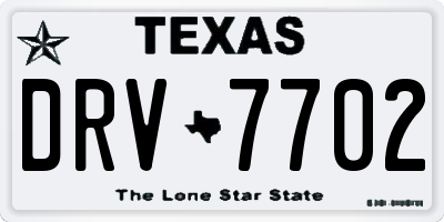 TX license plate DRV7702