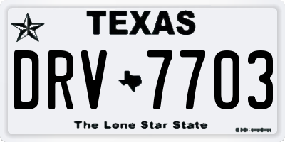 TX license plate DRV7703