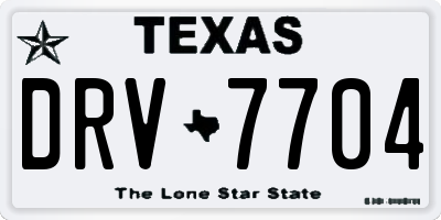 TX license plate DRV7704