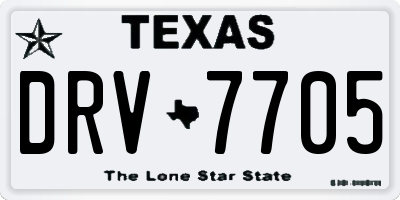 TX license plate DRV7705