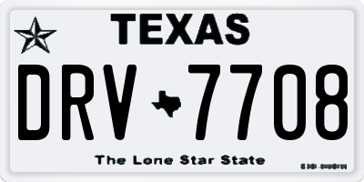 TX license plate DRV7708