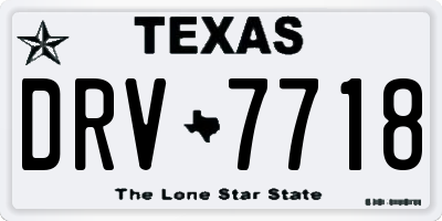 TX license plate DRV7718