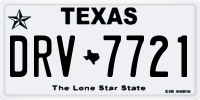 TX license plate DRV7721