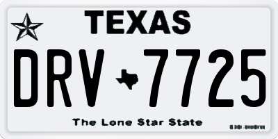 TX license plate DRV7725