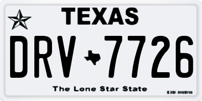 TX license plate DRV7726