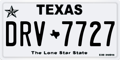 TX license plate DRV7727