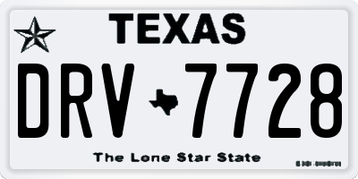 TX license plate DRV7728