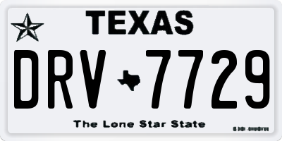 TX license plate DRV7729