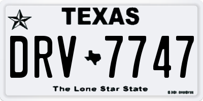 TX license plate DRV7747